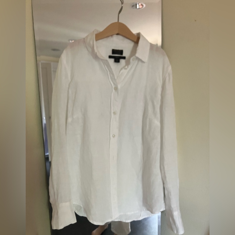 J.Crew Slim Baird McNutt White Irish Linen Shirt Size 00P